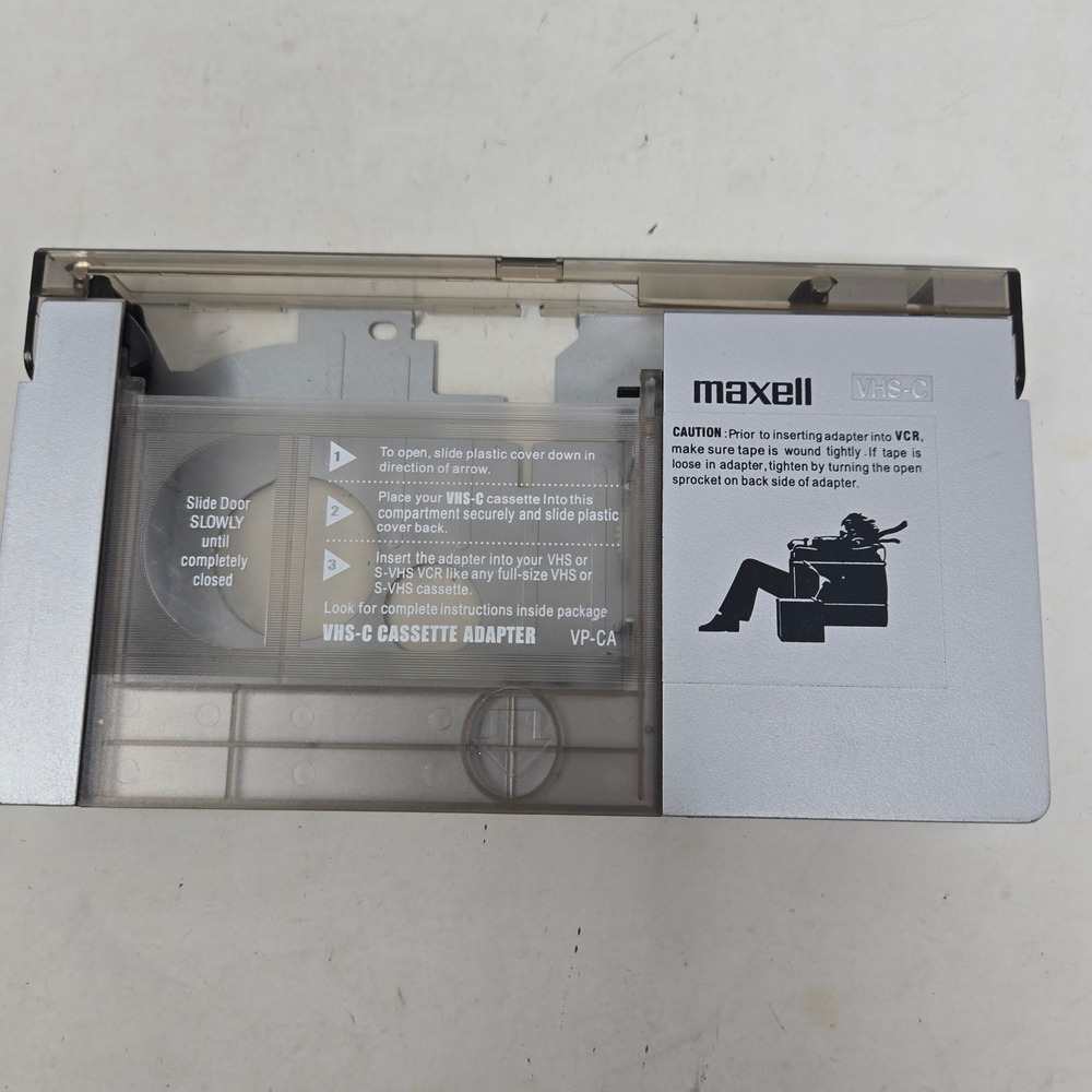 Maxell VP-CA VHS-C Cassette Adapter for VHS VCR Players Silver Accessory